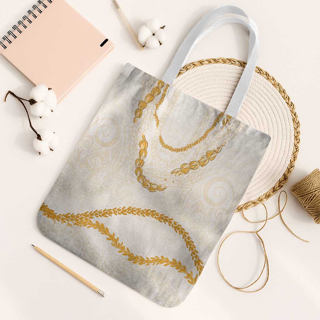 Aloha Lei Mikioi Tote Bag Gold Polynesian Tribal Tatau Pattern - Polynesian Pride