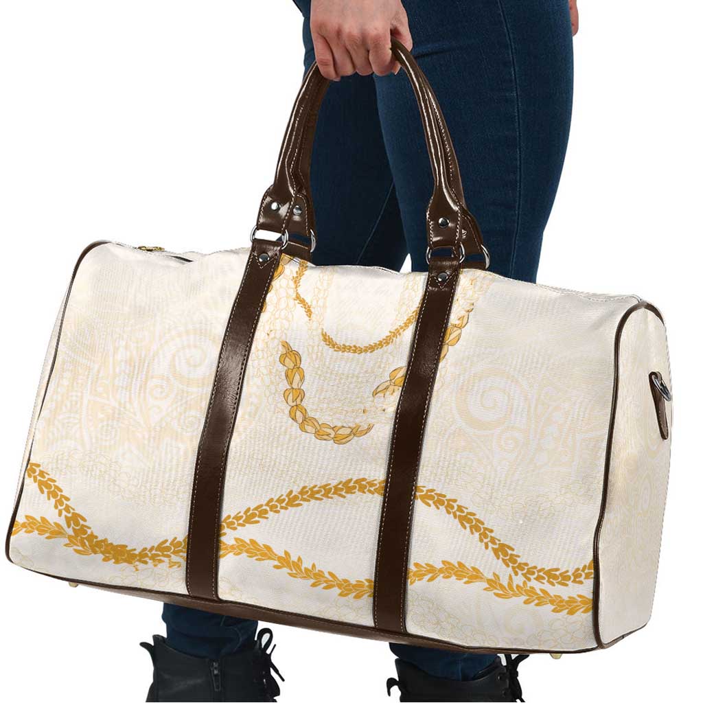 Aloha Lei Mikioi Travel Bag Gold Polynesian Tribal Tatau Pattern - Polynesian Pride