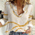 Aloha Lei Mikioi Women Casual Shirt Gold Polynesian Tribal Tatau Pattern
