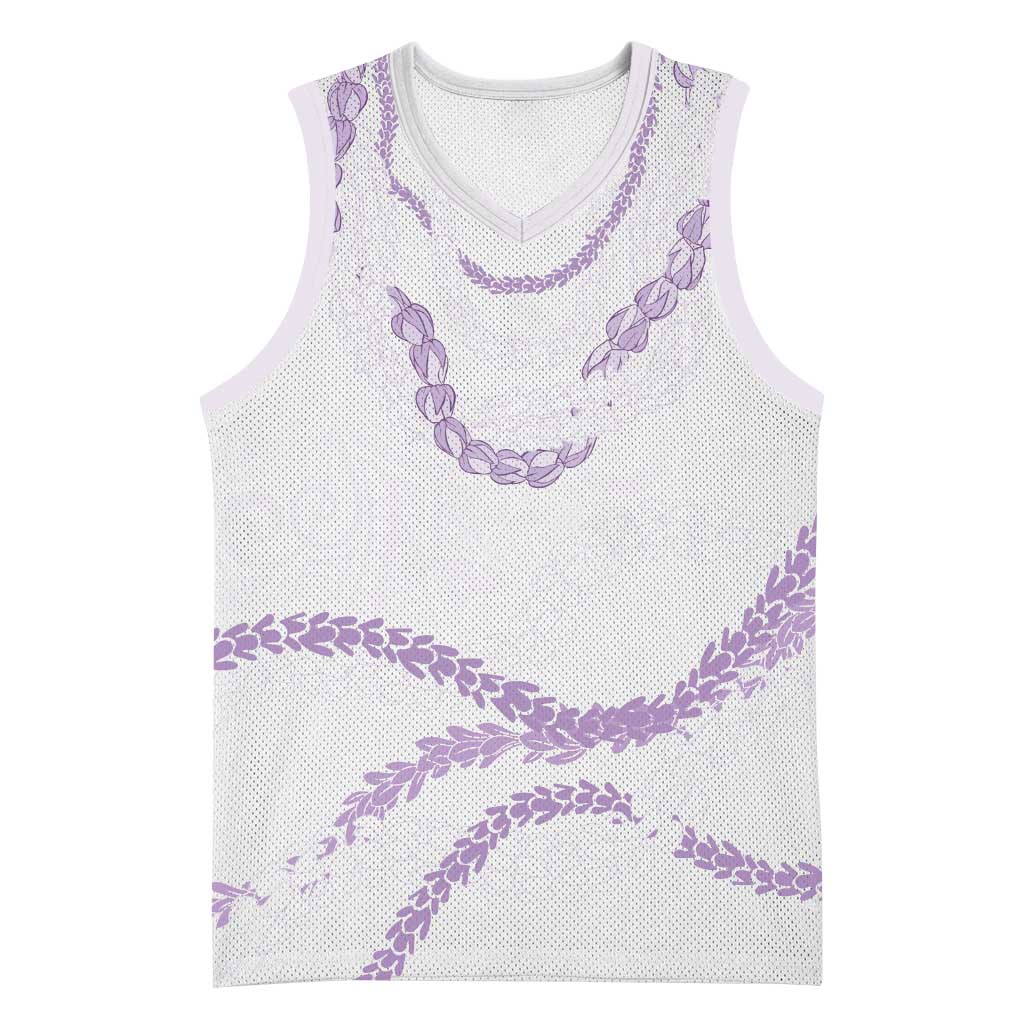 Aloha Lei Mikioi Basketball Jersey Purple Polynesian Tribal Tatau Pattern - Polynesian Pride
