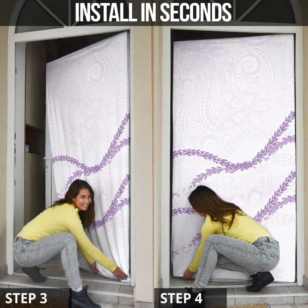 Aloha Lei Mikioi Door Cover Purple Polynesian Tribal Tatau Pattern - Polynesian Pride