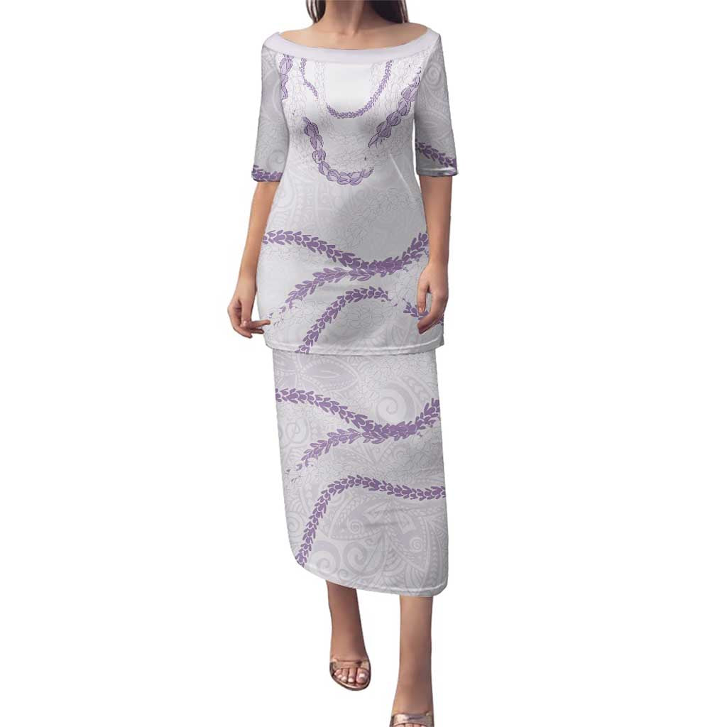 Aloha Lei Mikioi Family Matching Puletasi and Hawaiian Shirt Purple Polynesian Tribal Tatau Pattern