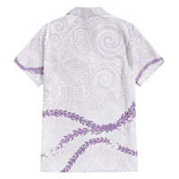 Aloha Lei Mikioi Family Matching Summer Maxi Dress and Hawaiian Shirt Purple Polynesian Tribal Tatau Pattern