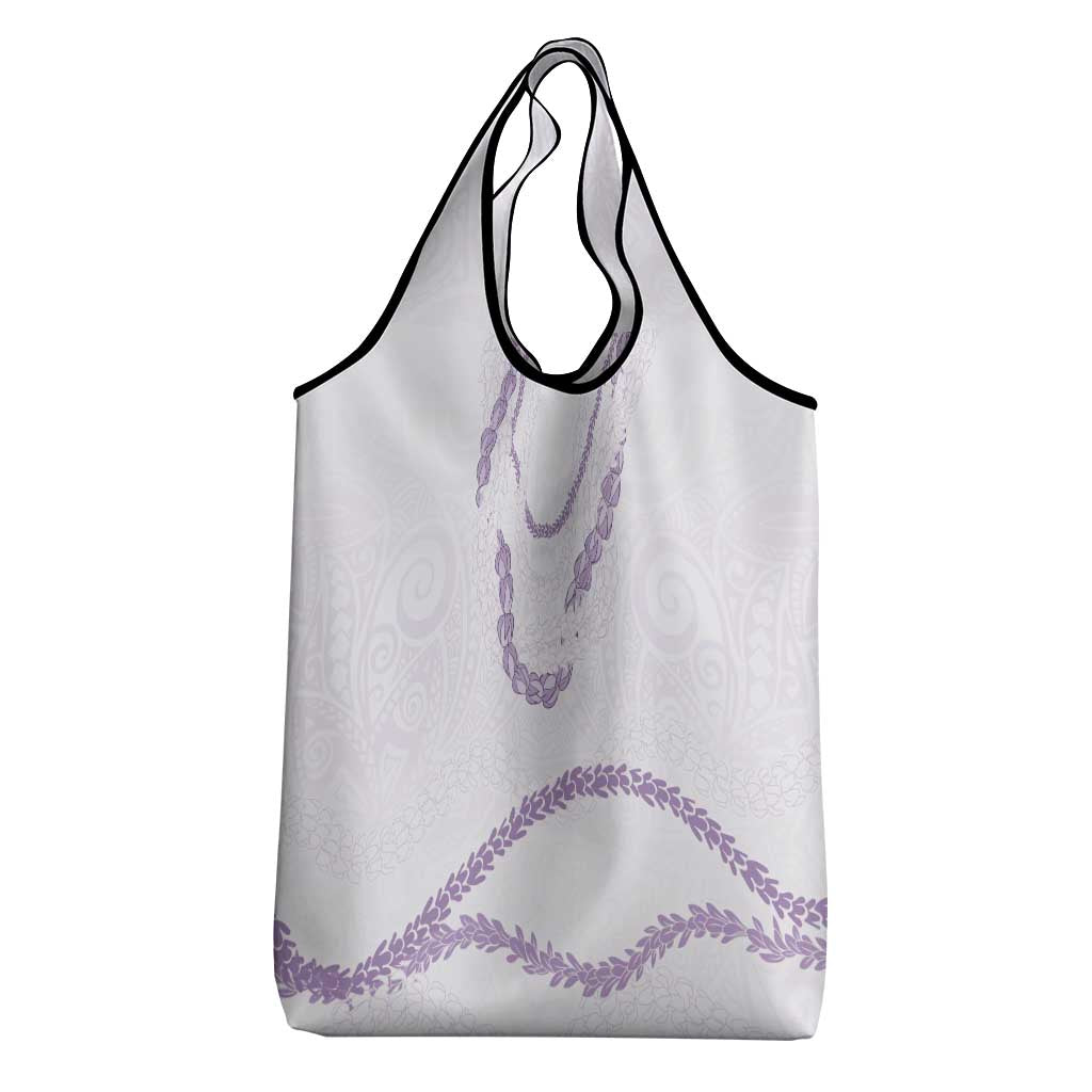 Aloha Lei Mikioi Grocery Bag Purple Polynesian Tribal Tatau Pattern
