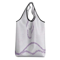 Aloha Lei Mikioi Grocery Bag Purple Polynesian Tribal Tatau Pattern