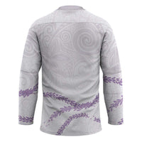 Aloha Lei Mikioi Hockey Jersey Purple Polynesian Tribal Tatau Pattern - Polynesian Pride