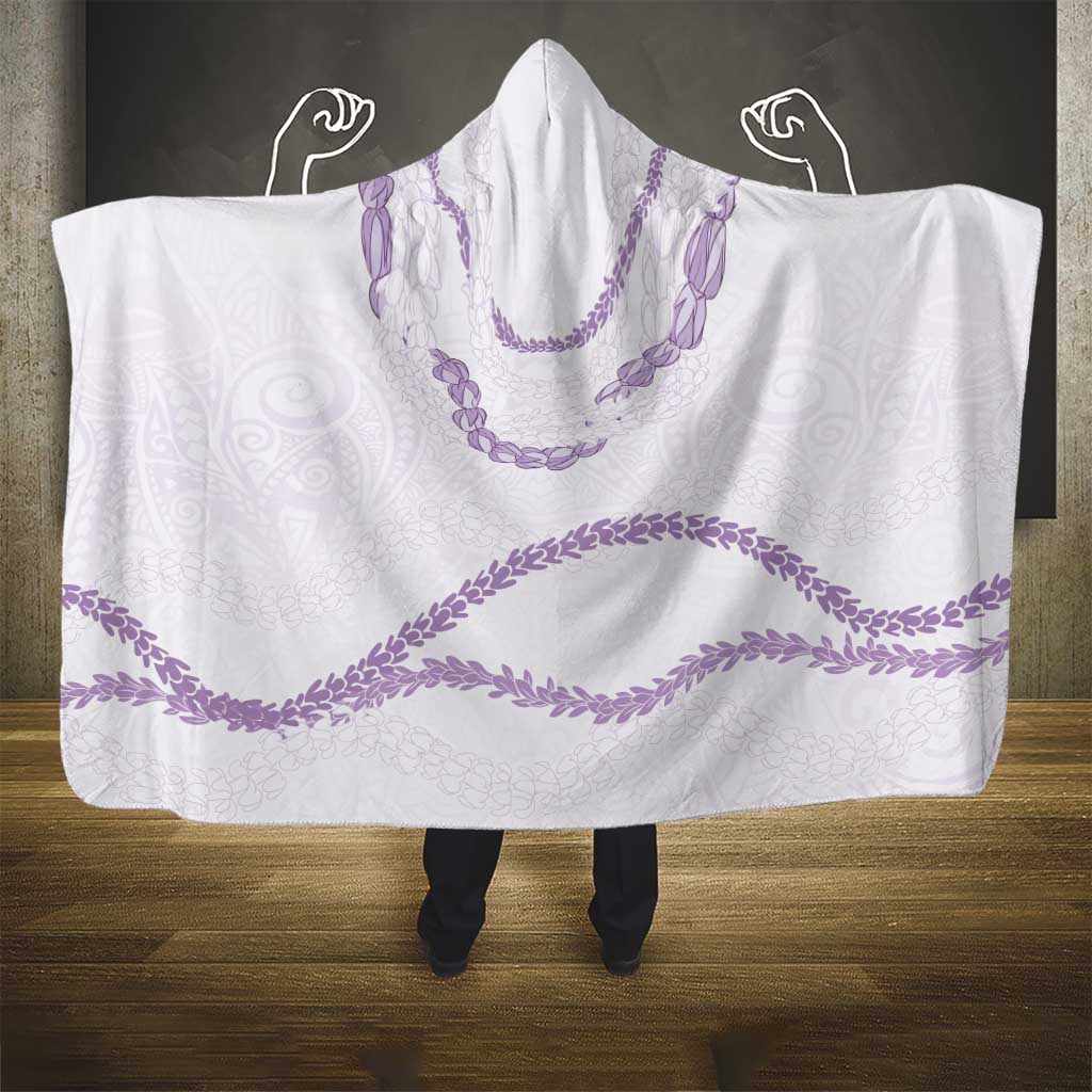 Aloha Lei Mikioi Hooded Blanket Purple Polynesian Tribal Tatau Pattern