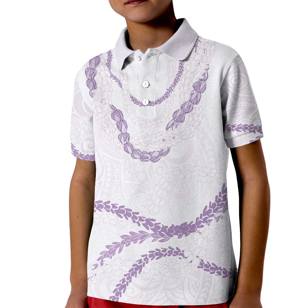 Aloha Lei Mikioi Kid Polo Shirt Purple Polynesian Tribal Tatau Pattern