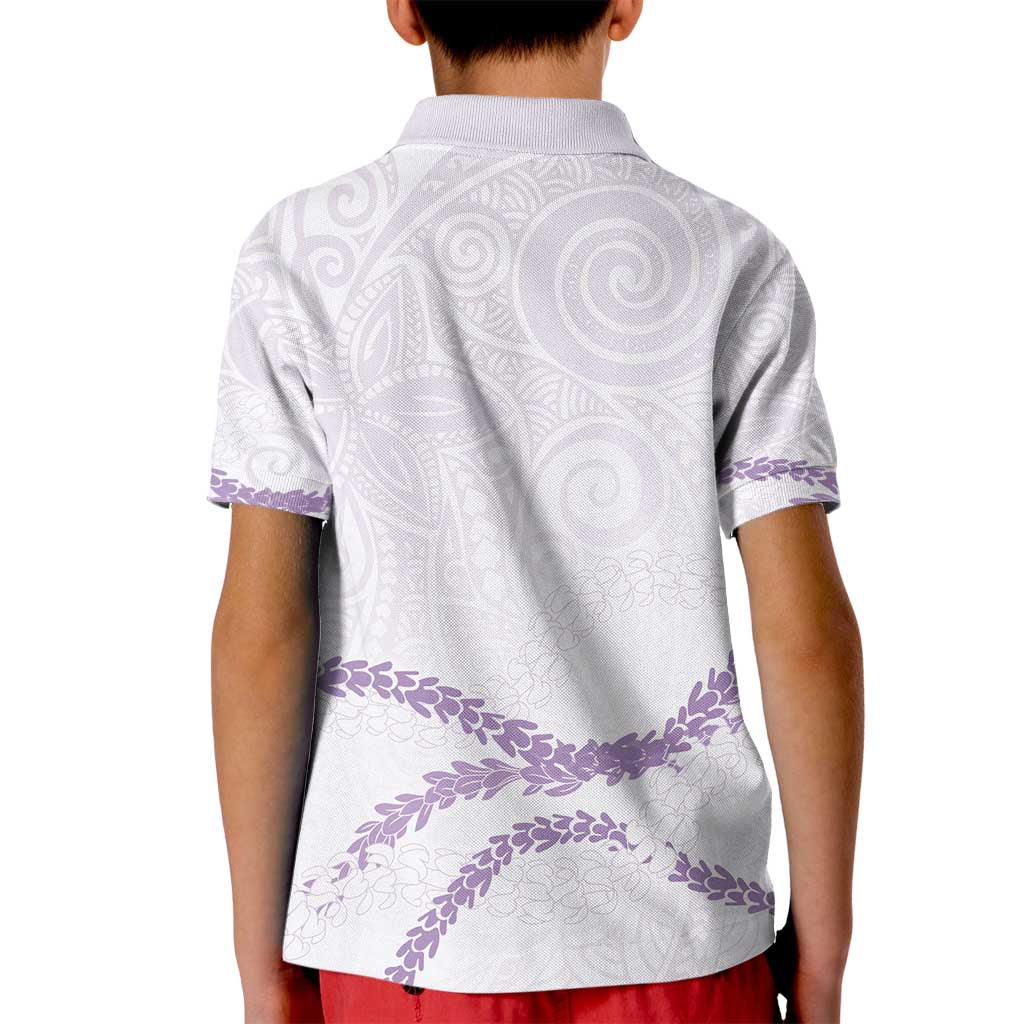 Aloha Lei Mikioi Kid Polo Shirt Purple Polynesian Tribal Tatau Pattern