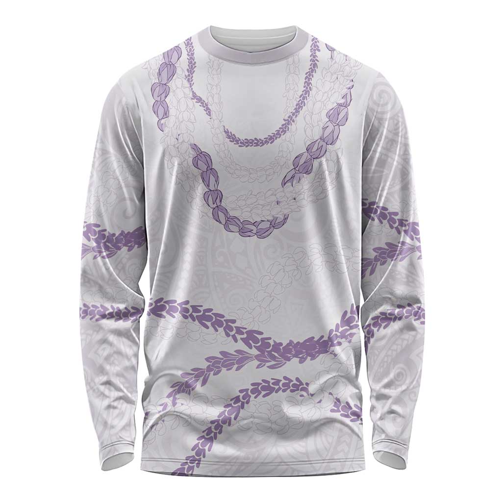 Aloha Lei Mikioi Long Sleeve Shirt Purple Polynesian Tribal Tatau Pattern