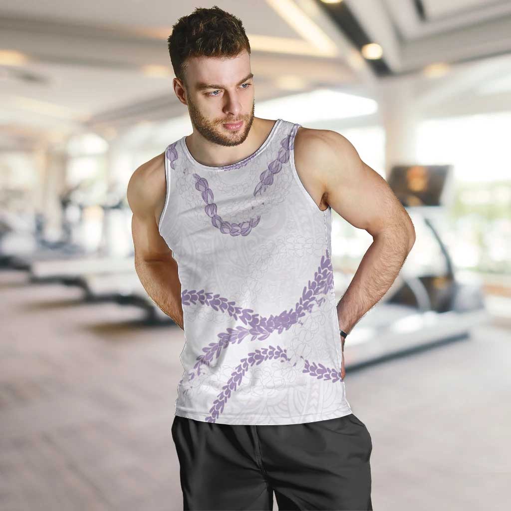 Aloha Lei Mikioi Men Tank Top Purple Polynesian Tribal Tatau Pattern