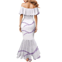 Aloha Lei Mikioi Mermaid Dress Purple Polynesian Tribal Tatau Pattern
