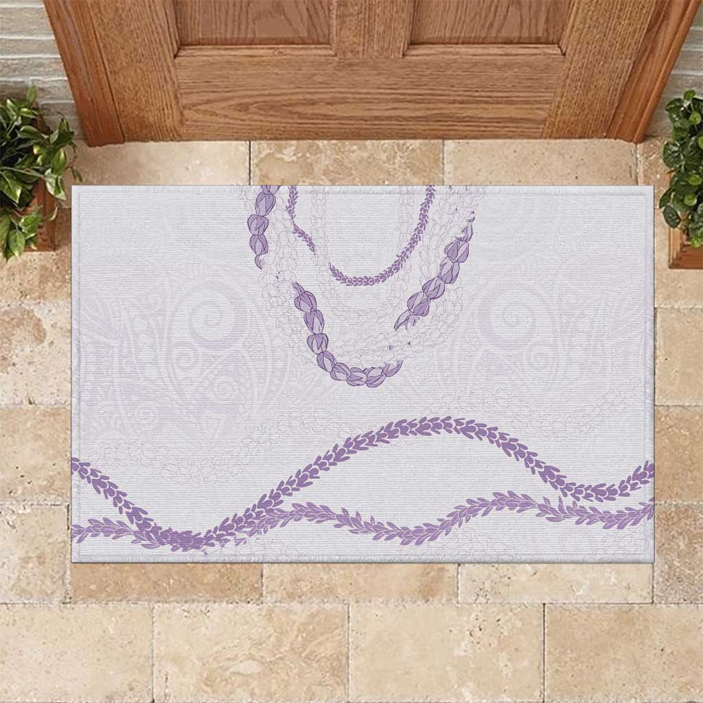 Aloha Lei Mikioi Rubber Doormat Purple Polynesian Tribal Tatau Pattern