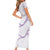 Aloha Lei Mikioi Short Sleeve Bodycon Dress Purple Polynesian Tribal Tatau Pattern