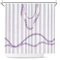 Aloha Lei Mikioi Shower Curtain Purple Polynesian Tribal Tatau Pattern