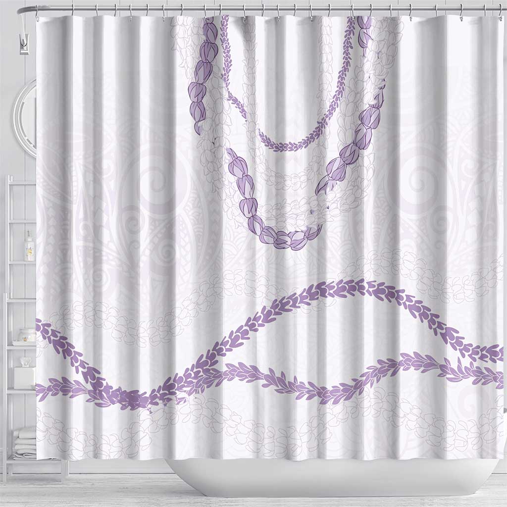 Aloha Lei Mikioi Shower Curtain Purple Polynesian Tribal Tatau Pattern
