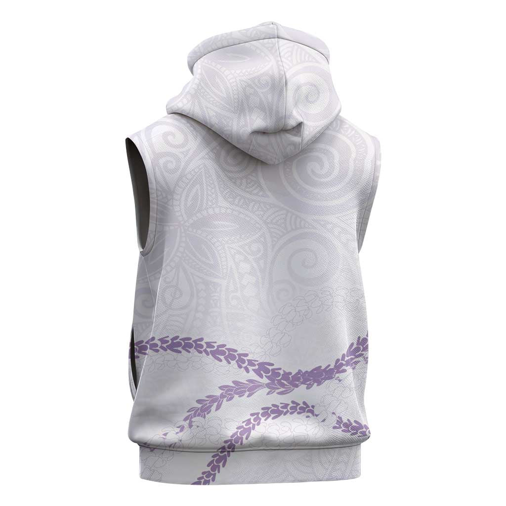 Aloha Lei Mikioi Sleeveless Hoodie Purple Polynesian Tribal Tatau Pattern - Polynesian Pride