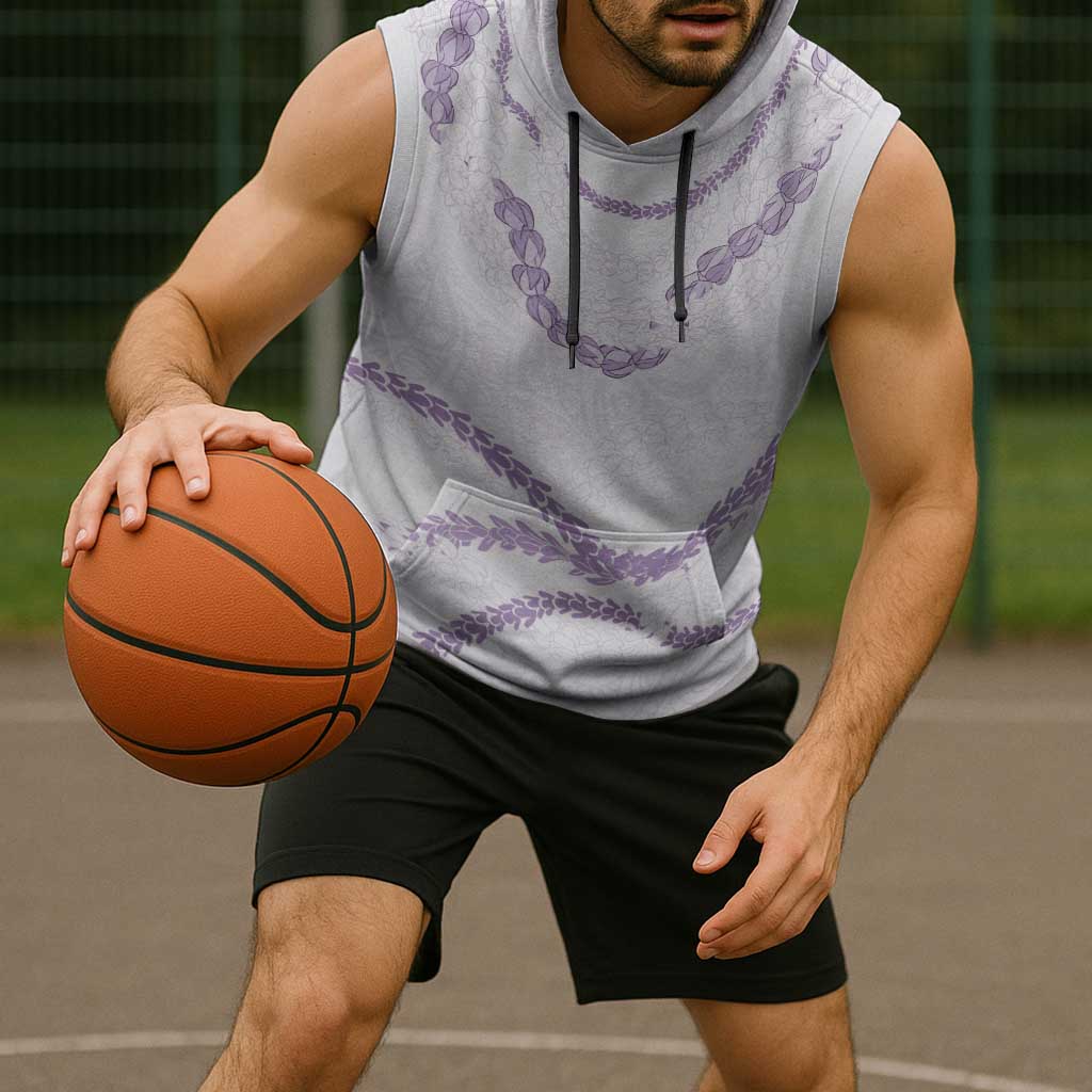 Aloha Lei Mikioi Sleeveless Hoodie Purple Polynesian Tribal Tatau Pattern - Polynesian Pride