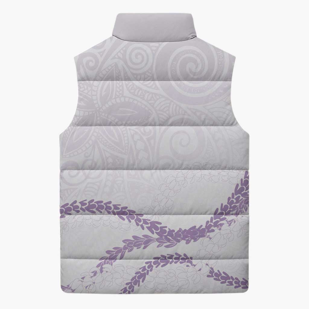 Aloha Lei Mikioi Sleeveless Puffer Jacket Purple Polynesian Tribal Tatau Pattern - Polynesian Pride