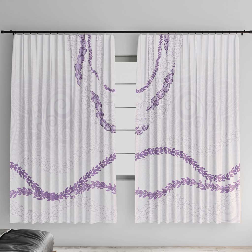 Aloha Lei Mikioi Window Curtain Purple Polynesian Tribal Tatau Pattern