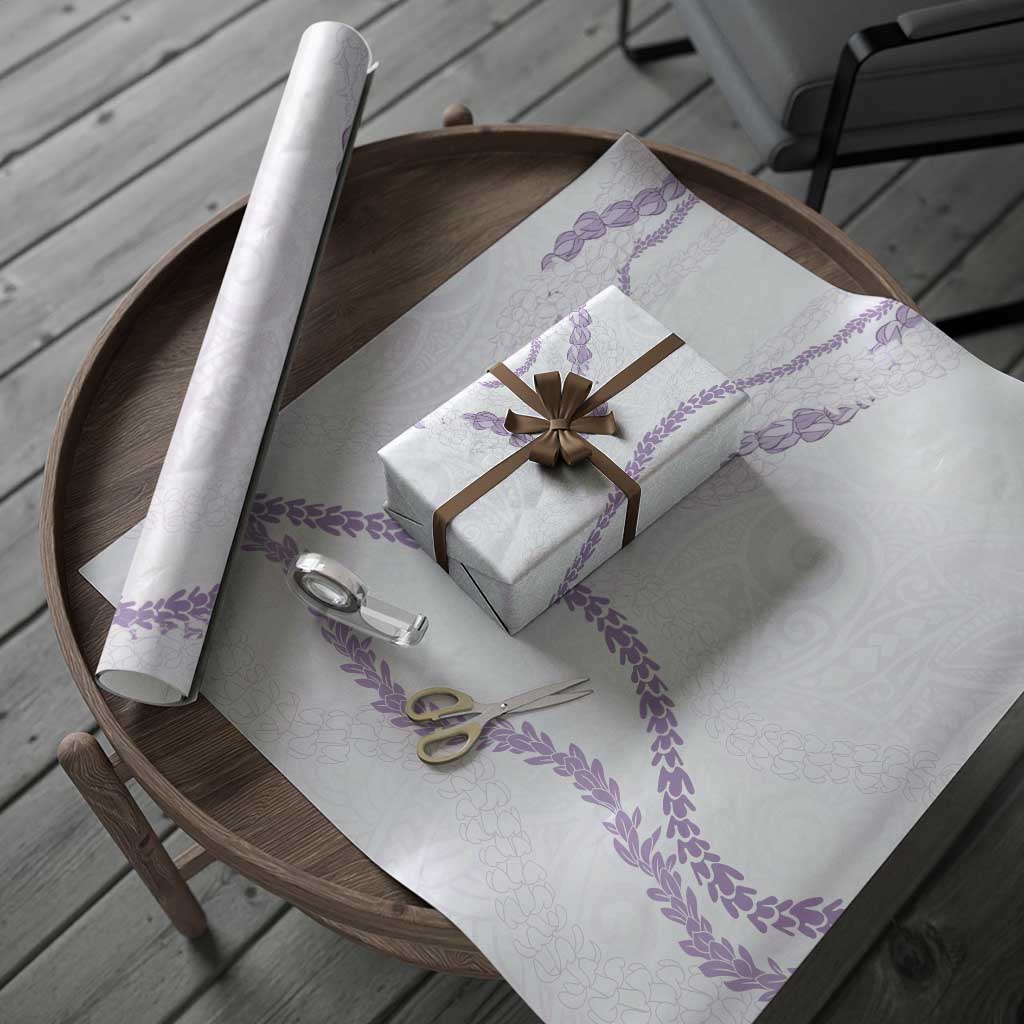 Aloha Lei Mikioi Wrapping Paper Purple Polynesian Tribal Tatau Pattern - Polynesian Pride