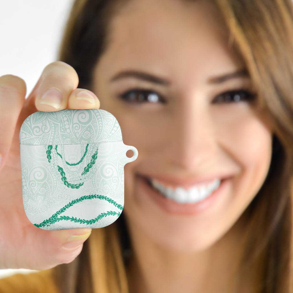Aloha Lei Mikioi AirPods Case Sage Green Polynesian Tribal Tatau Pattern - Polynesian Pride