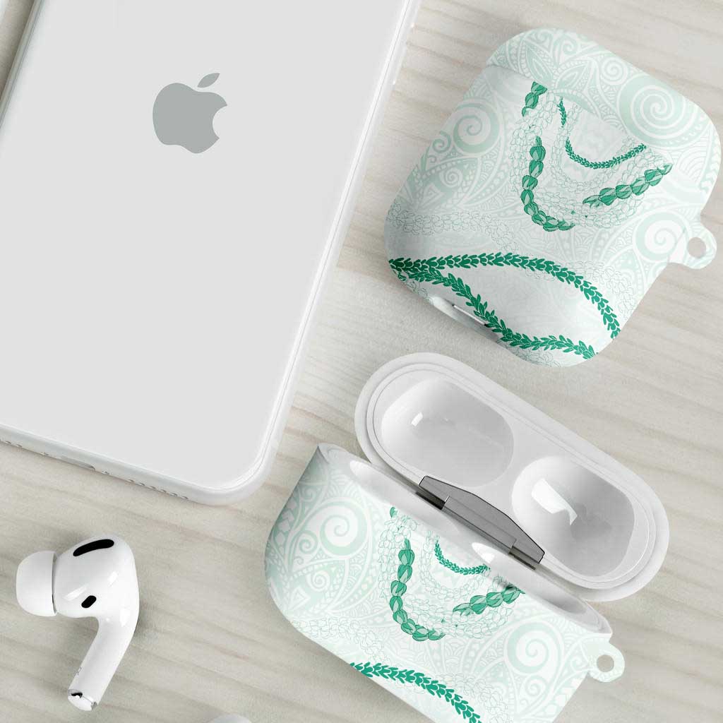 Aloha Lei Mikioi AirPods Case Sage Green Polynesian Tribal Tatau Pattern - Polynesian Pride