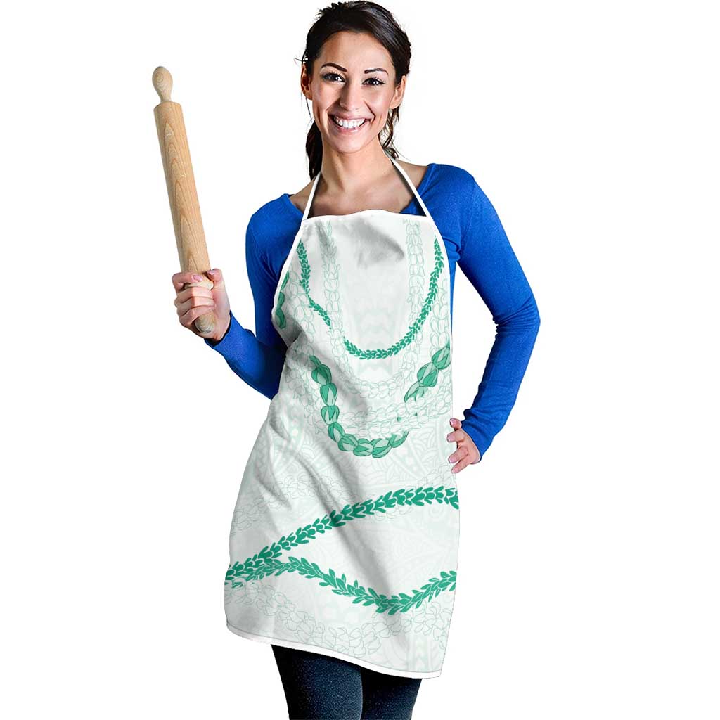 Aloha Lei Mikioi Apron Sage Green Polynesian Tribal Tatau Pattern - Polynesian Pride