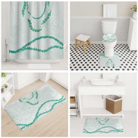 Aloha Lei Mikioi Bathroom Set Sage Green Polynesian Tribal Tatau Pattern - Polynesian Pride