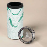 Aloha Lei Mikioi 4 in 1 Can Cooler Tumbler Sage Green Polynesian Tribal Tatau Pattern