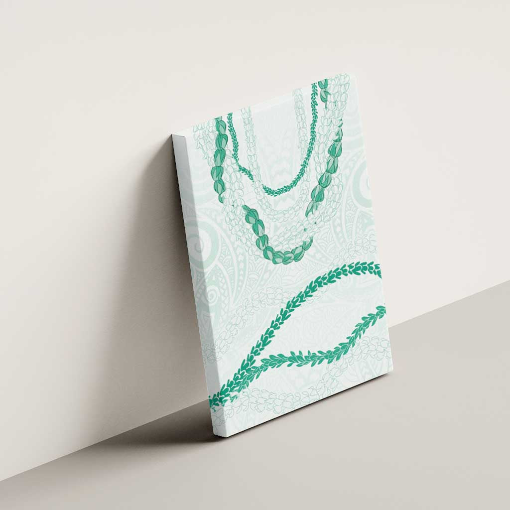 Aloha Lei Mikioi Canvas Wall Art Sage Green Polynesian Tribal Tatau Pattern