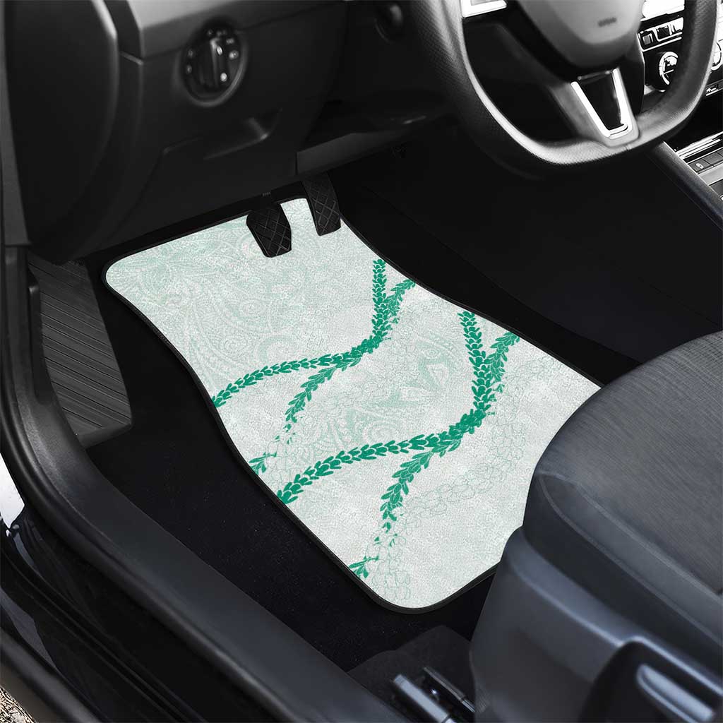 Aloha Lei Mikioi Car Mats Sage Green Polynesian Tribal Tatau Pattern