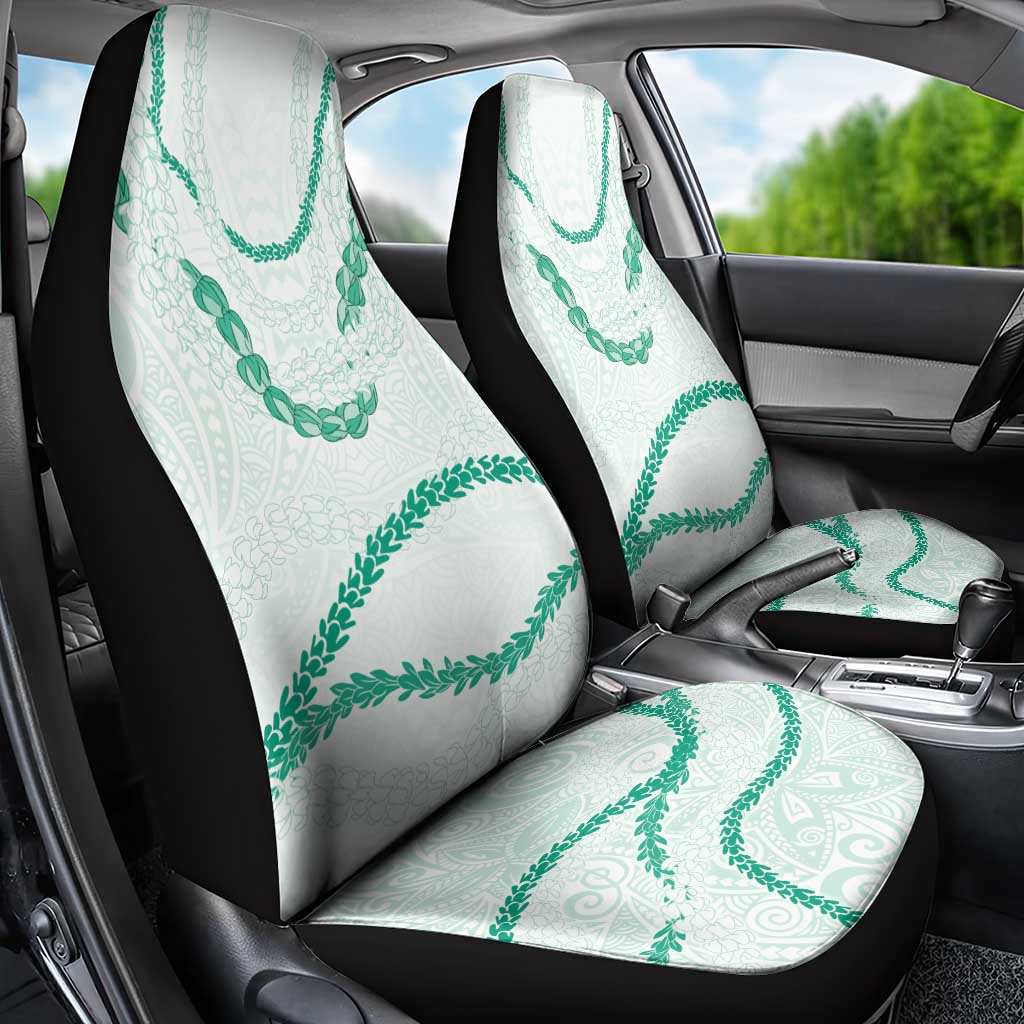 Aloha Lei Mikioi Car Seat Cover Sage Green Polynesian Tribal Tatau Pattern
