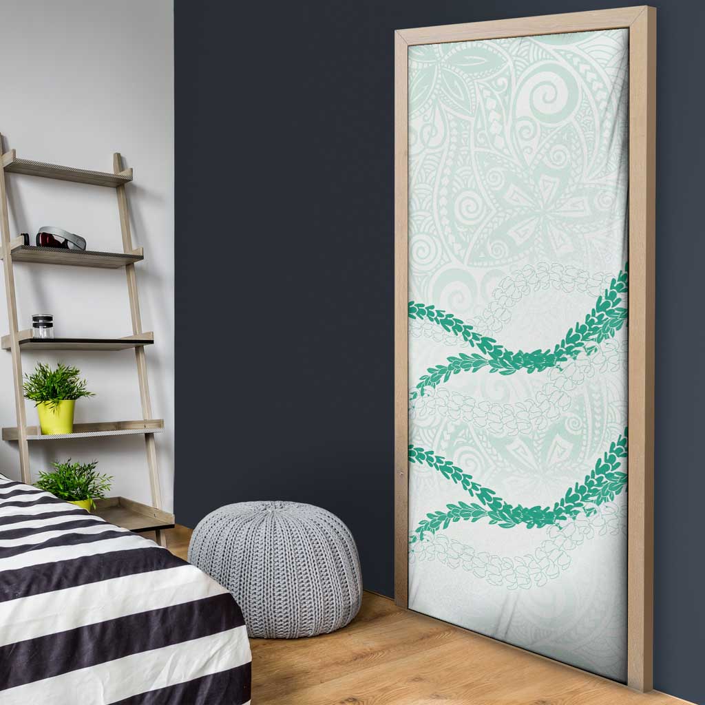 Aloha Lei Mikioi Door Cover Sage Green Polynesian Tribal Tatau Pattern - Polynesian Pride