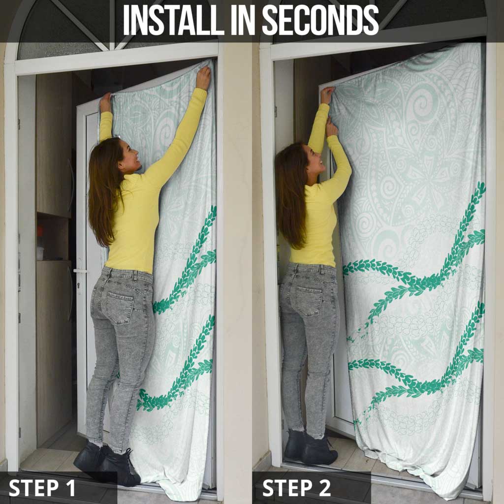 Aloha Lei Mikioi Door Cover Sage Green Polynesian Tribal Tatau Pattern - Polynesian Pride