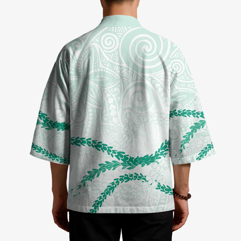 Aloha Lei Mikioi Kimono Sage Green Polynesian Tribal Tatau Pattern - Polynesian Pride
