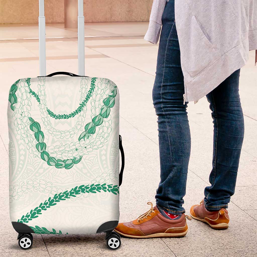 Aloha Lei Mikioi Luggage Cover Sage Green Polynesian Tribal Tatau Pattern