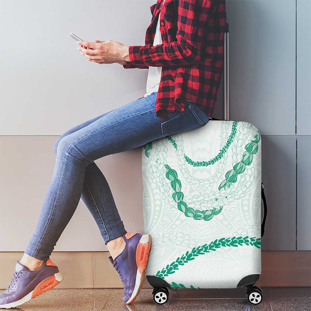 Aloha Lei Mikioi Luggage Cover Sage Green Polynesian Tribal Tatau Pattern