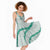 Aloha Lei Mikioi Midi Dress Sage Green Polynesian Tribal Tatau Pattern - Polynesian Pride