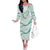 Aloha Lei Mikioi Off The Shoulder Long Sleeve Dress Sage Green Polynesian Tribal Tatau Pattern