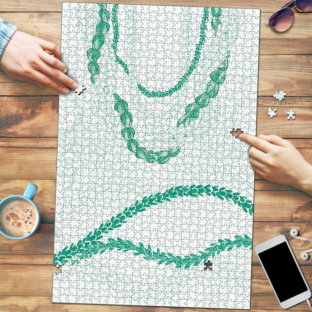 Aloha Lei Mikioi Puzzle Sage Green Polynesian Tribal Tatau Pattern - Polynesian Pride