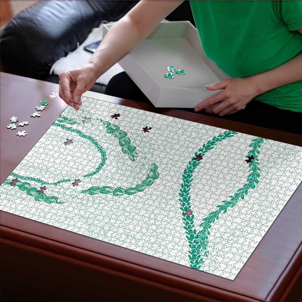 Aloha Lei Mikioi Puzzle Sage Green Polynesian Tribal Tatau Pattern - Polynesian Pride