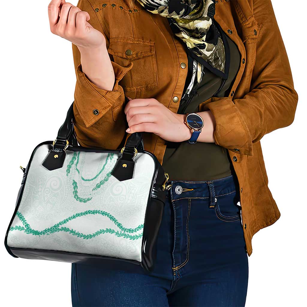 Aloha Lei Mikioi Shoulder Handbag Sage Green Polynesian Tribal Tatau Pattern