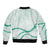 Aloha Lei Mikioi Sleeve Zip Bomber Jacket Sage Green Polynesian Tribal Tatau Pattern