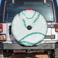 Aloha Lei Mikioi Spare Tire Cover Sage Green Polynesian Tribal Tatau Pattern