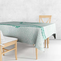 Aloha Lei Mikioi Tablecloth Sage Green Polynesian Tribal Tatau Pattern