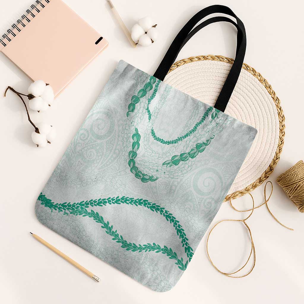 Aloha Lei Mikioi Tote Bag Sage Green Polynesian Tribal Tatau Pattern - Polynesian Pride