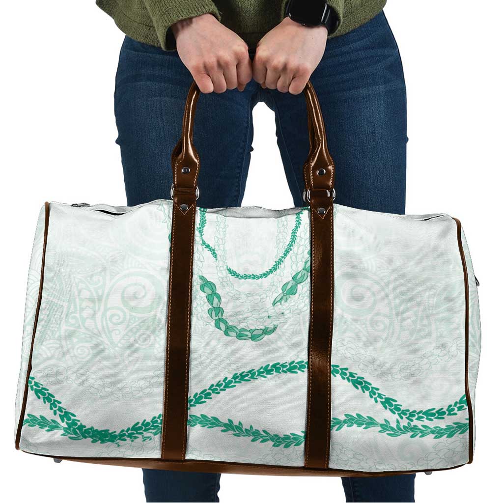 Aloha Lei Mikioi Travel Bag Sage Green Polynesian Tribal Tatau Pattern - Polynesian Pride