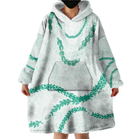Aloha Lei Mikioi Wearable Blanket Hoodie Sage Green Polynesian Tribal Tatau Pattern