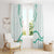 Aloha Lei Mikioi Window Curtain Sage Green Polynesian Tribal Tatau Pattern